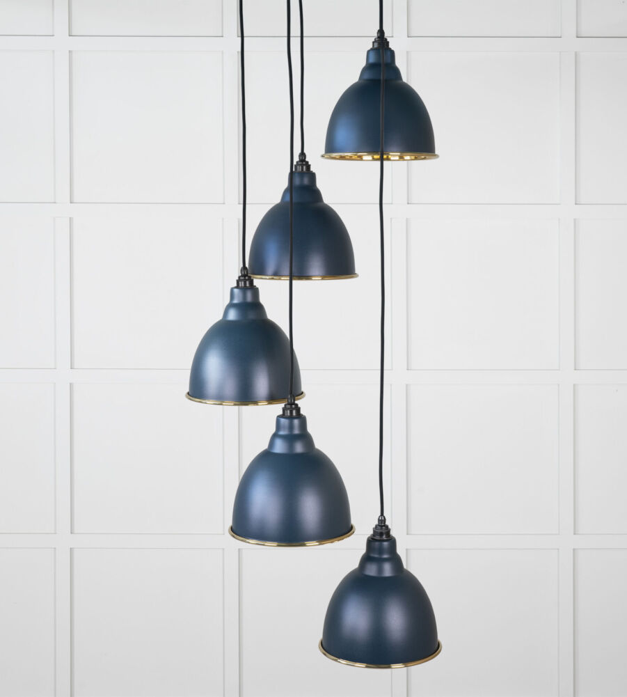 From The Anvil Smooth Brass Brindley Cluster Pendant in Dusk - Image 3