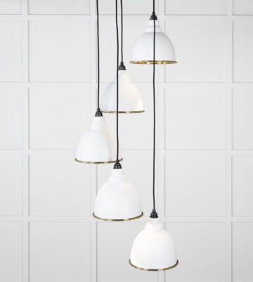 From The Anvil Smooth Brass Brindley Cluster Pendant in Flock