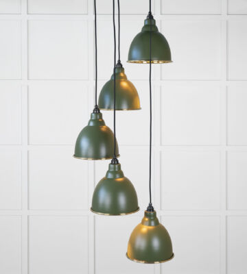 From The Anvil Smooth Brass Brindley Cluster Pendant In Heath