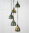 From The Anvil Smooth Brass Brindley Cluster Pendant in Heath