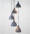 From The Anvil Smooth Brass Brindley Cluster Pendant in Slate