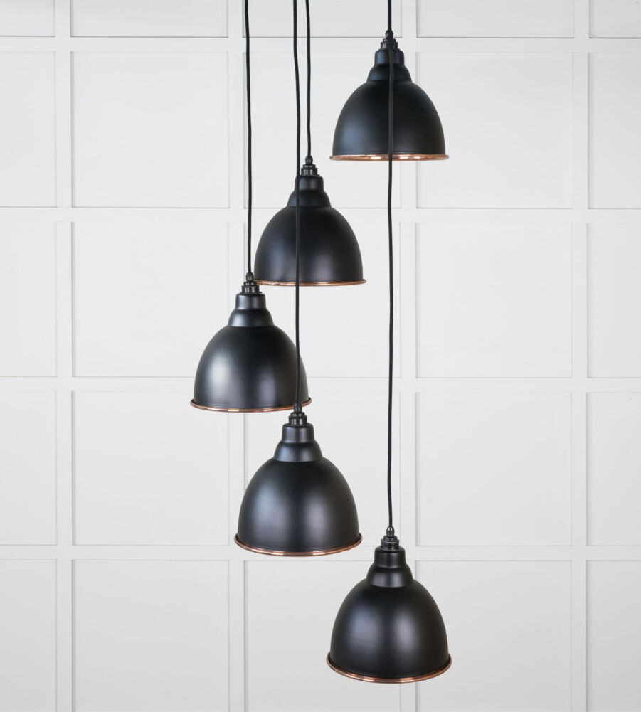 From The Anvil Hammered Copper Brindley Cluster Pendant in Elan Black - Image 3