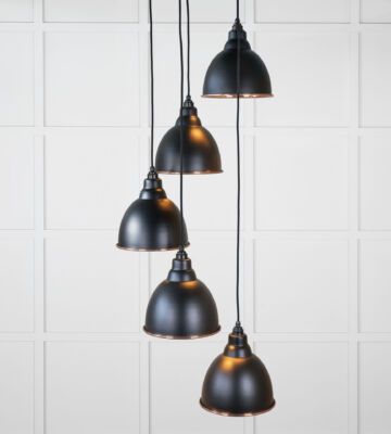 From The Anvil Hammered Copper Brindley Cluster Pendant in Elan Black
