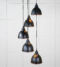 From The Anvil Hammered Copper Brindley Cluster Pendant in Elan Black