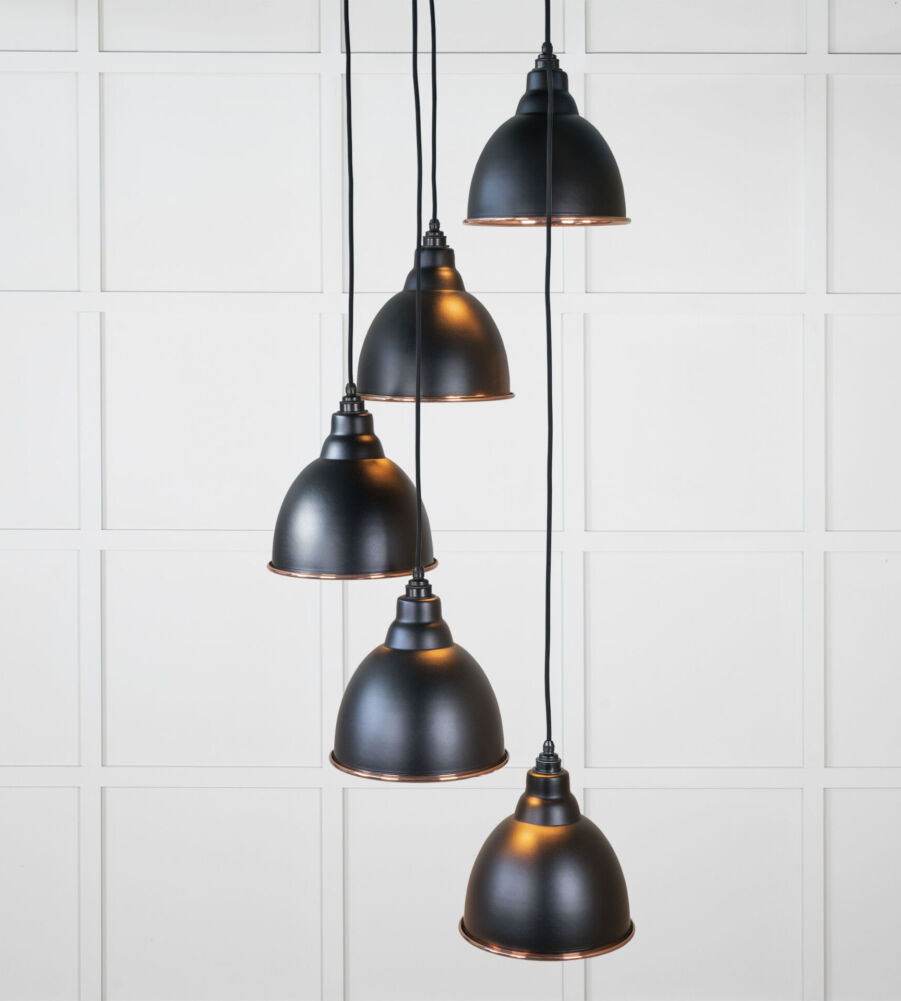 From The Anvil Hammered Copper Brindley Cluster Pendant in Elan Black