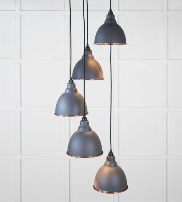 From The Anvil Hammered Copper Brindley Cluster Pendant in Slate