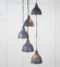 From The Anvil Hammered Copper Brindley Cluster Pendant in Slate
