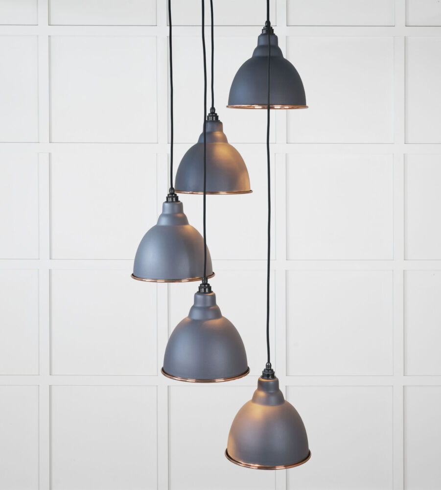 From The Anvil Hammered Copper Brindley Cluster Pendant in Slate