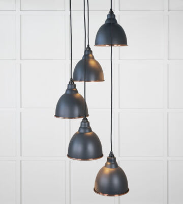 From The Anvil Hammered Copper Brindley Cluster Pendant in Soot