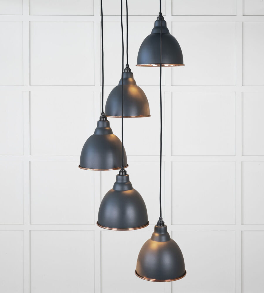 From The Anvil Hammered Copper Brindley Cluster Pendant in Soot