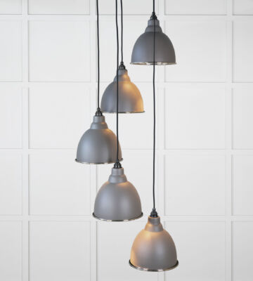 From The Anvil Hammered Nickel Brindley Cluster Pendant In Bluff