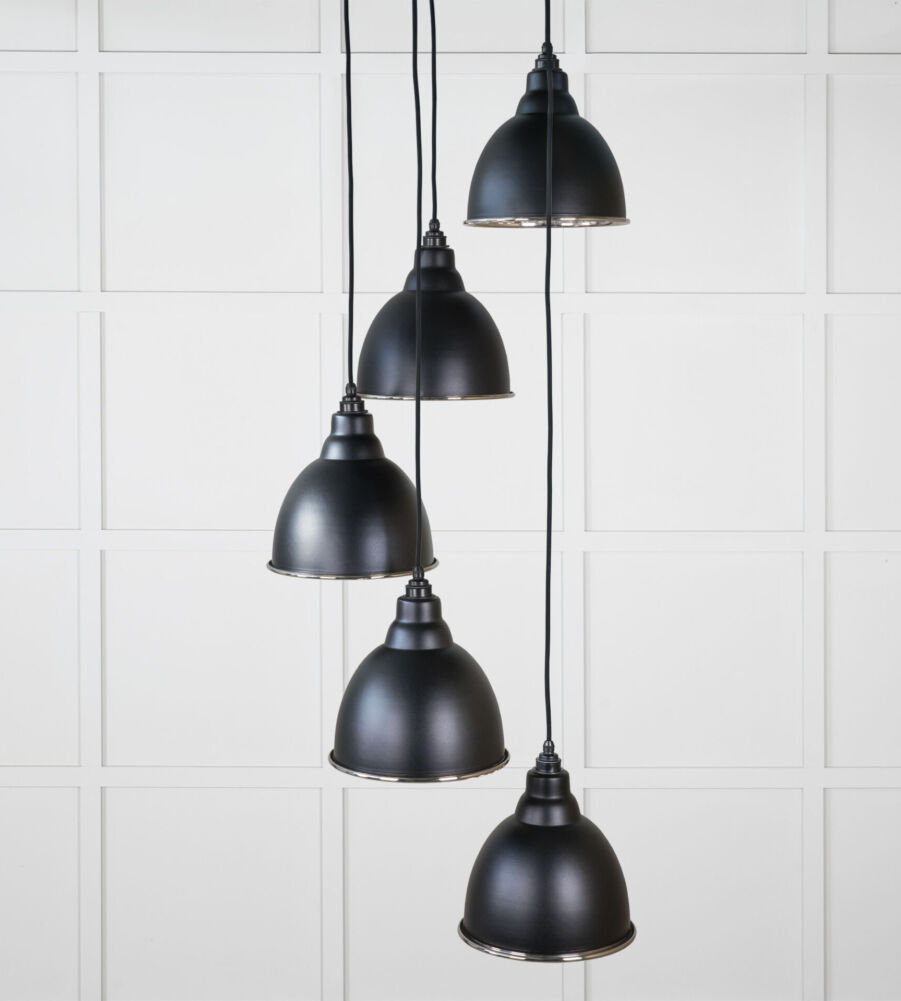 From The Anvil Hammered Nickel Brindley Cluster Pendant in Elan Black - Image 3