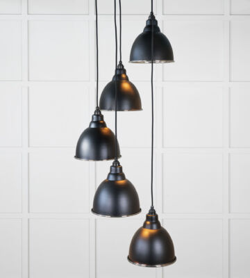 From The Anvil Hammered Nickel Brindley Cluster Pendant in Elan Black