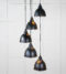 From The Anvil Hammered Nickel Brindley Cluster Pendant in Elan Black