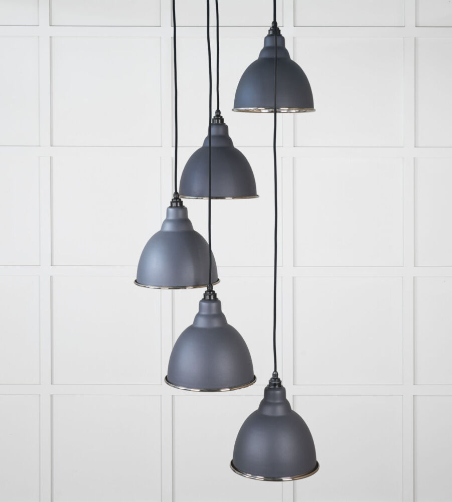 From The Anvil Hammered Nickel Brindley Cluster Pendant in Slate - Image 3