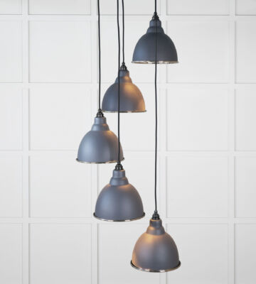 From The Anvil Hammered Nickel Brindley Cluster Pendant In Slate