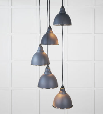 From The Anvil Hammered Nickel Brindley Cluster Pendant in Slate