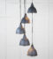 From The Anvil Hammered Nickel Brindley Cluster Pendant in Slate
