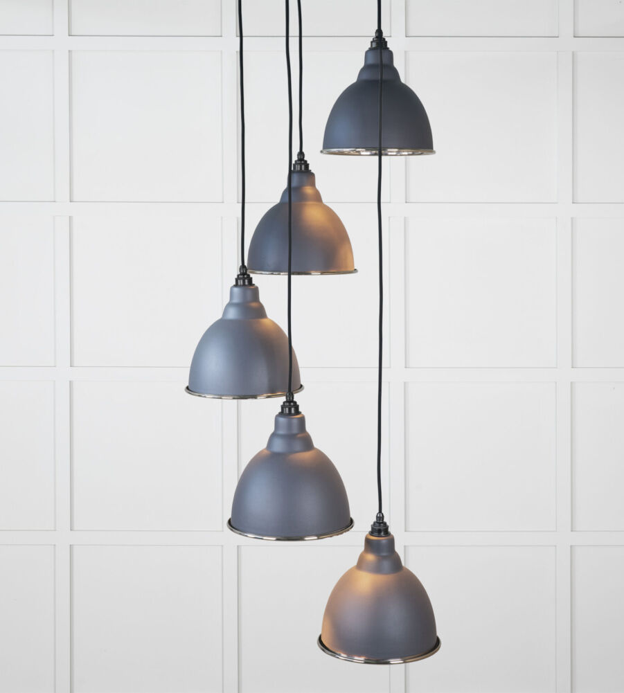 From The Anvil Hammered Nickel Brindley Cluster Pendant in Slate