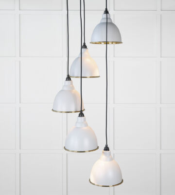From The Anvil Hammered Brass Brindley Cluster Pendant in Birch