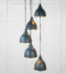 From The Anvil Hammered Brass Brindley Cluster Pendant in Dingle