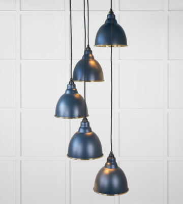 From The Anvil Hammered Brass Brindley Cluster Pendant in Dusk