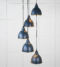From The Anvil Hammered Brass Brindley Cluster Pendant in Dusk