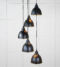 From The Anvil Hammered Brass Brindley Cluster Pendant in Elan Black