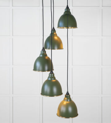 From The Anvil Hammered Brass Brindley Cluster Pendant in Heath