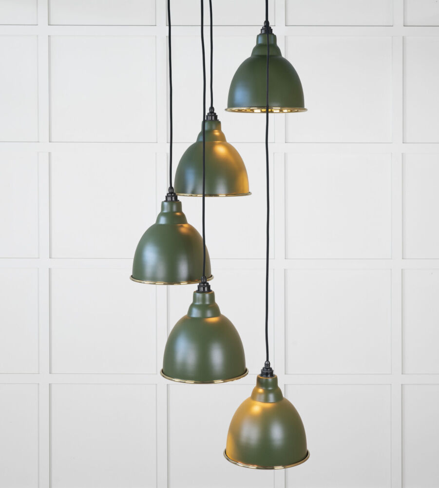 From The Anvil Hammered Brass Brindley Cluster Pendant in Heath
