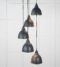 From The Anvil Hammered Brass Brindley Cluster Pendant in Soot