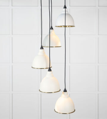 From The Anvil Hammered Brass Brindley Cluster Pendant in Teasel