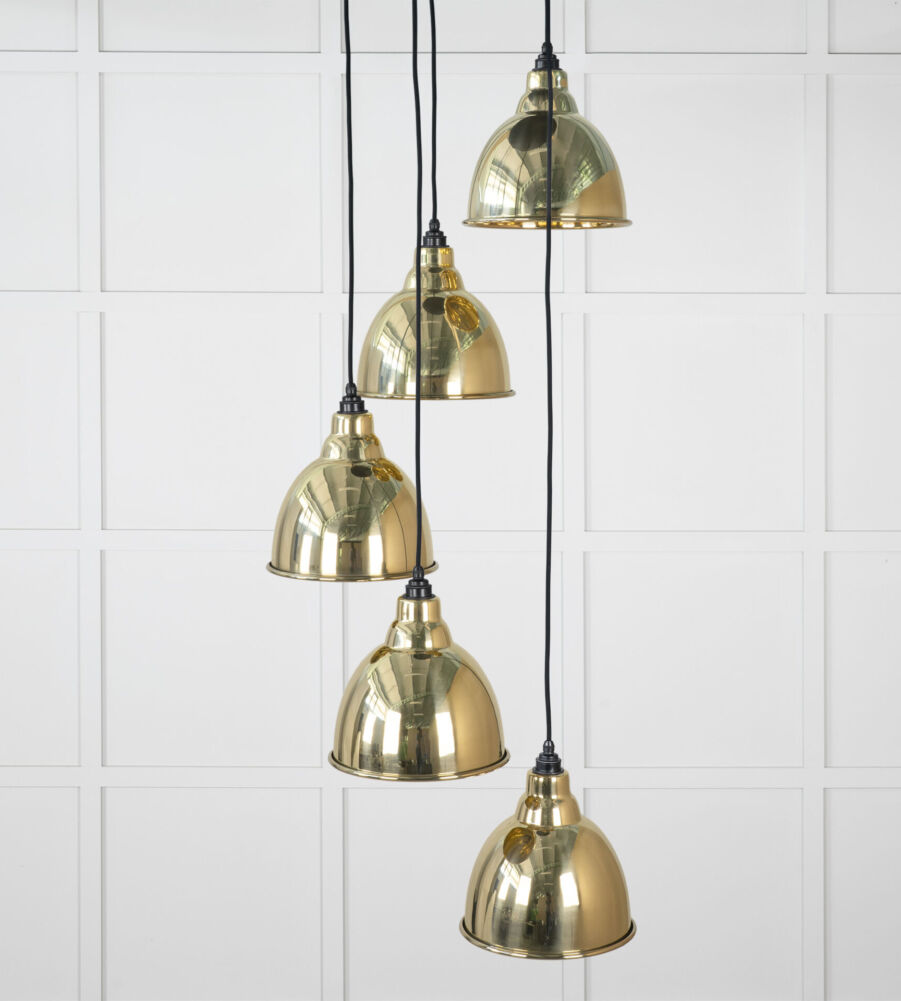 From The Anvil Hammered Brass Brindley Cluster Pendant - Image 3