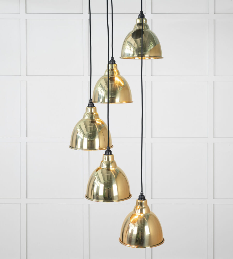 From The Anvil Hammered Brass Brindley Cluster Pendant