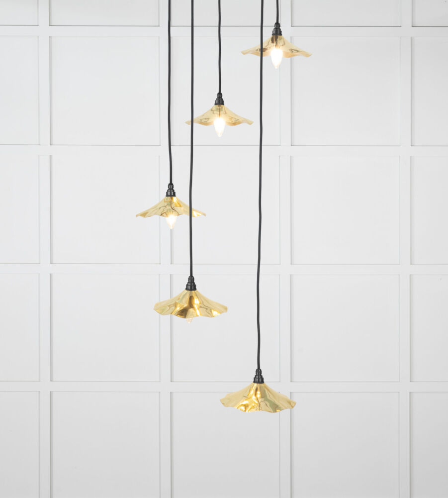 From The Anvil Smooth Brass Flora Cluster Pendant