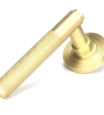 From The Anvil Satin Brass Brompton Lever on Rose Set (Beehive) – Unsprung