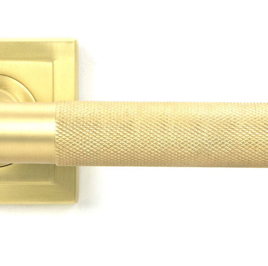 From The Anvil Satin Brass Brompton Lever on Rose Set (Square) - Unsprung - Image 3