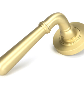 From The Anvil Satin Brass Newbury Lever on Rose Set (Plain)