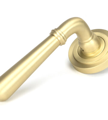 From The Anvil Satin Brass Newbury Lever On Rose Set (Art Deco)