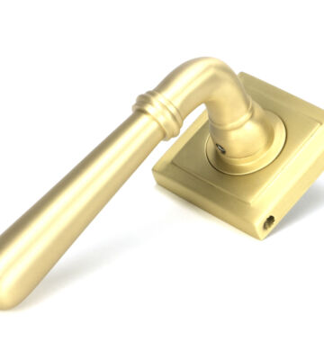From The Anvil Satin Brass Newbury Lever On Rose Set (Square)