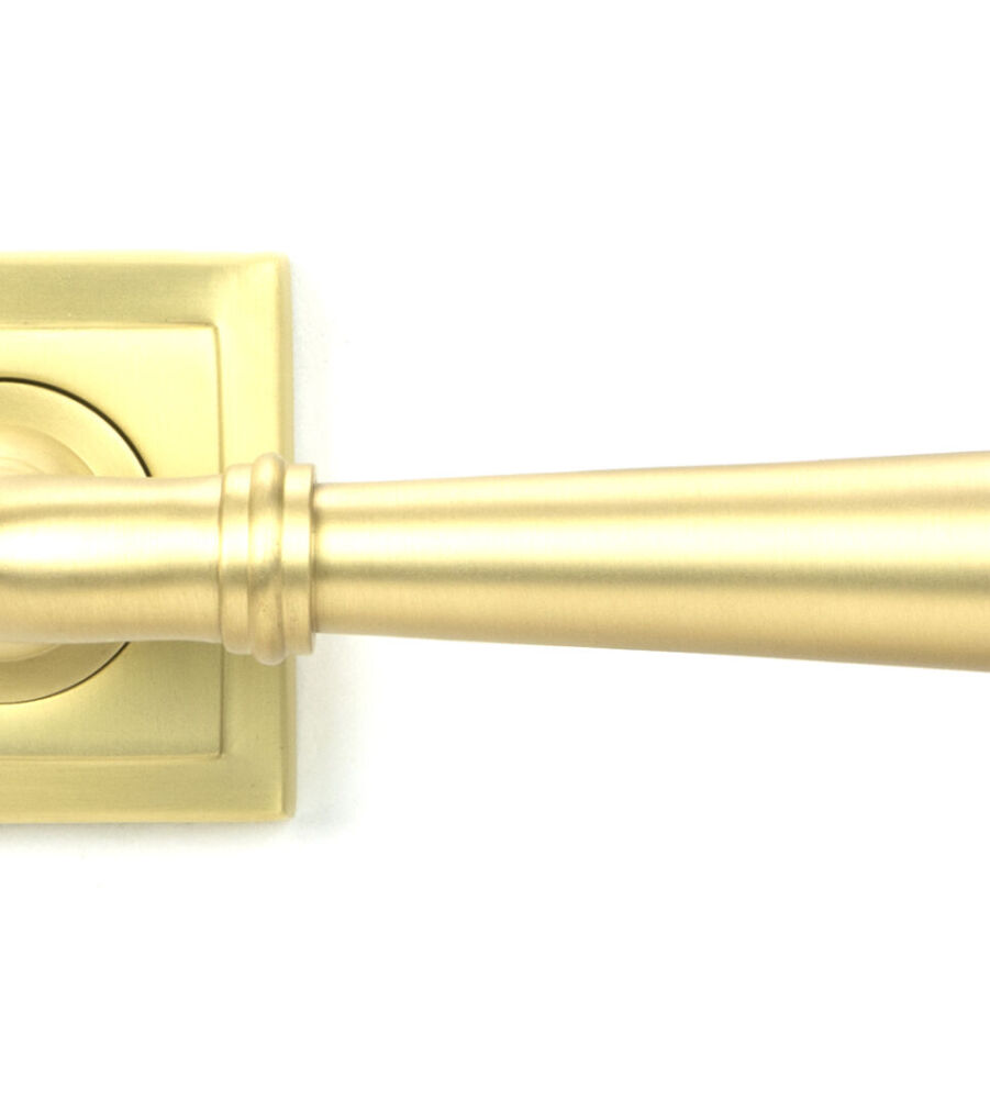 From The Anvil Satin Brass Newbury Lever on Rose Set (Square) - Unsprung - Image 3