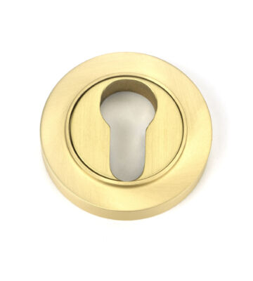 From The Anvil Satin Brass Round Euro Escutcheon (Plain)