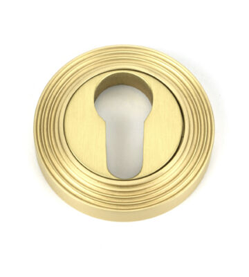 From The Anvil Satin Brass Round Euro Escutcheon (Beehive)