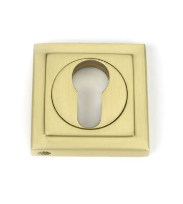 From The Anvil Satin Brass Round Euro Escutcheon (Square)