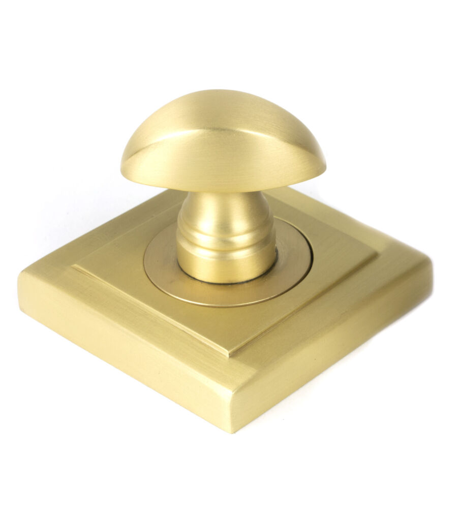 From The Anvil Satin Brass Round Thumbturn Set (Square) - Image 3