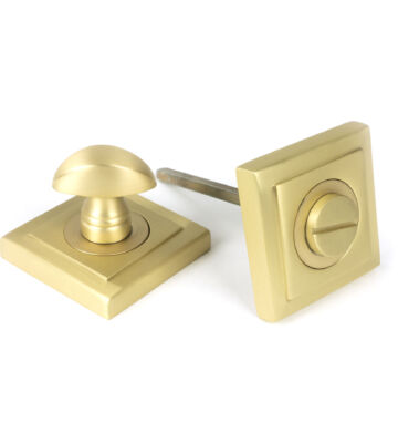 From The Anvil Satin Brass Round Thumbturn Set (Square)