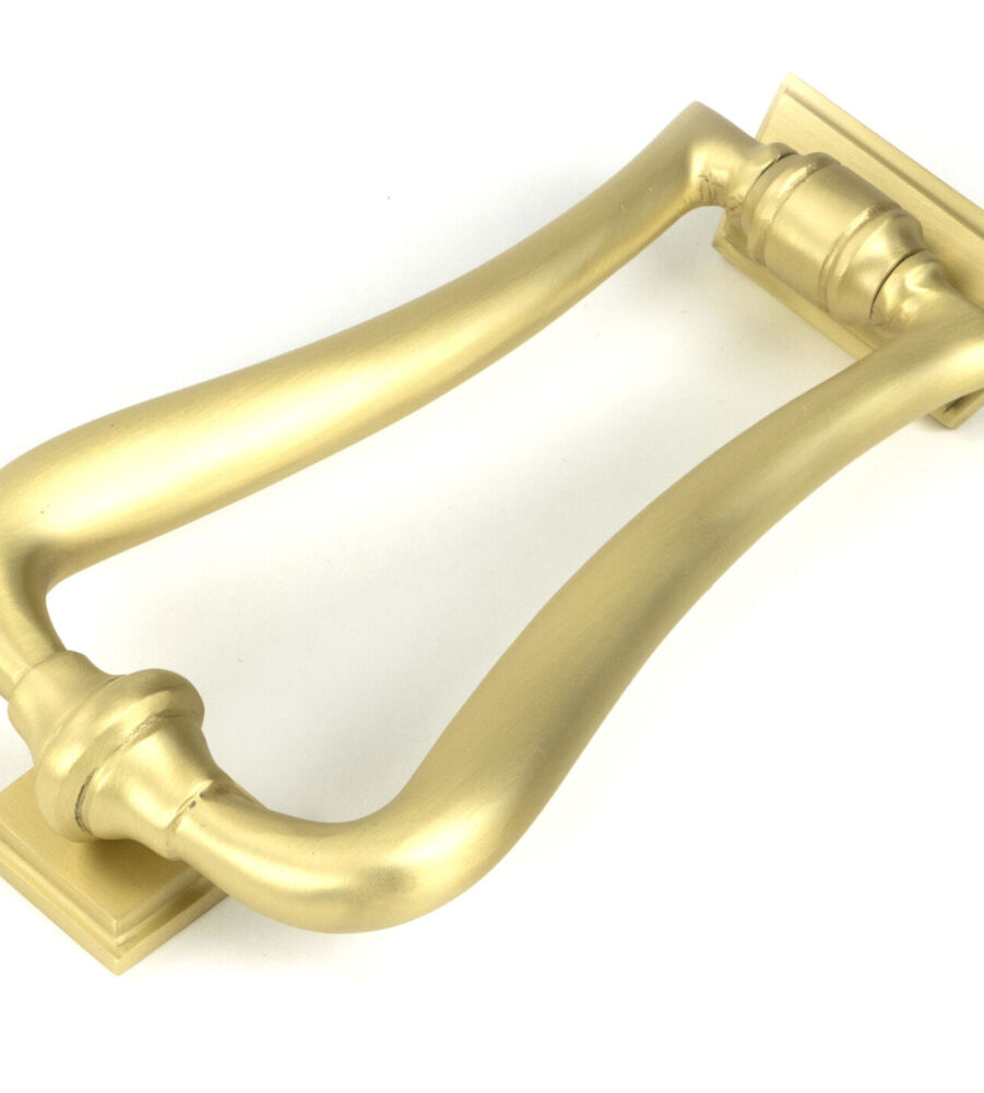 From The Anvil Satin Brass Slimline Art Deco Door Knocker - Image 3