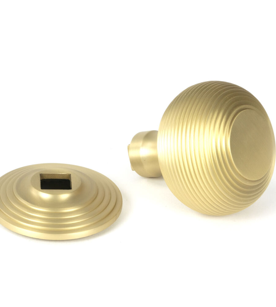 From The Anvil Satin Brass Beehive Centre Door Knob - Image 3