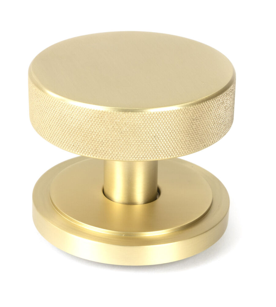 From The Anvil Satin Brass Brompton Centre Door Knob (Art Deco)