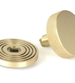From The Anvil Satin Brass Brompton Centre Door Knob (Beehive) - Image 3